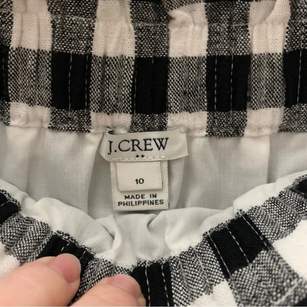 J.Crew checked scalloped hem sidewalk skirt sz 10